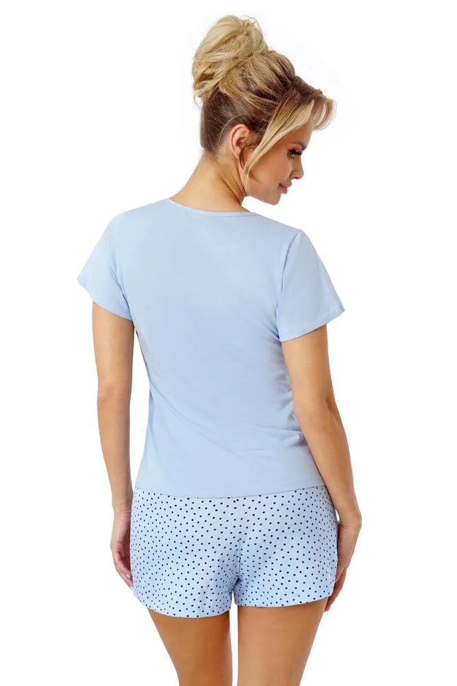 DONNA PIŻAMA DAMSKA BŁĘKITNA - STAR SHORT