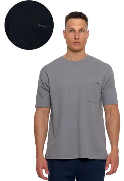 MORAJ T-SHIRT MĘSKI STRUKTURALNY CASUAL Z KIESZONKĄ OTS2700-003