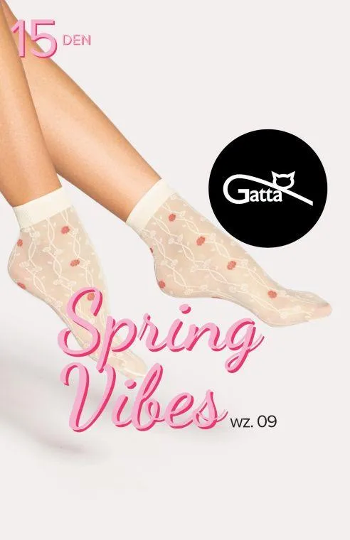 SPRING VIBES - SKARPETKI DAMSKIE WZORZYSZTE 15 DEN 000.16Z