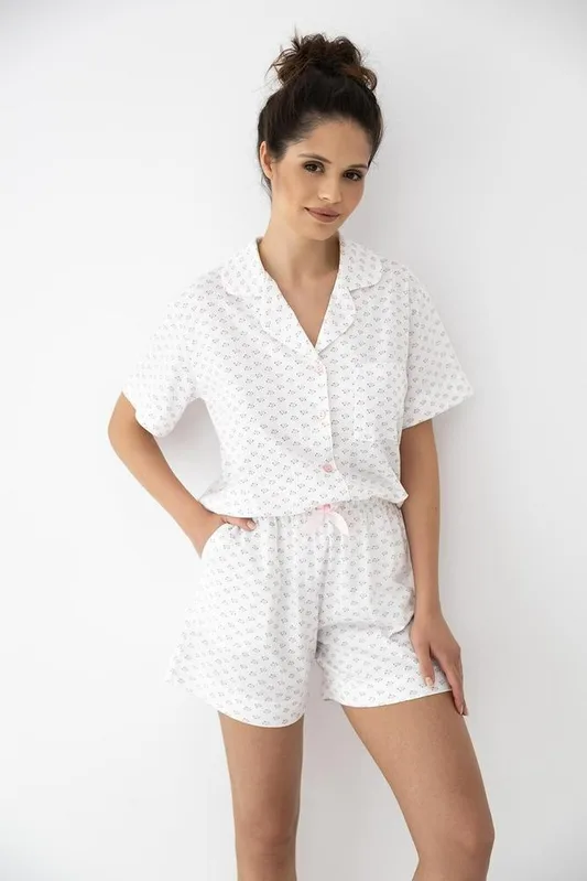 SENSIS PIŻAMA LESLIE KR/R S-XL ROZPINANA