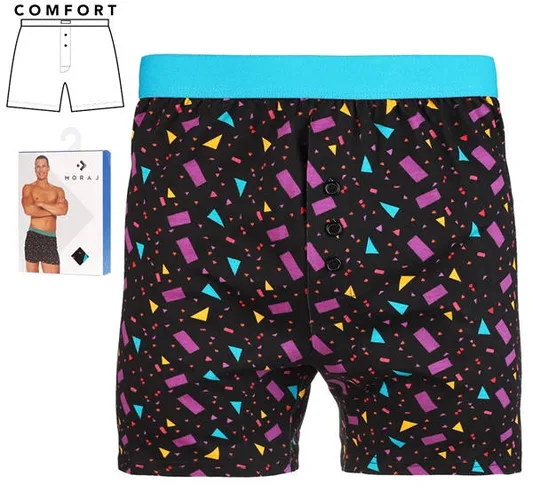 MORAJ BOKSERKI MĘSKIE LUŹNE Z KONTRASTOWYM PASKIEM PLUS SIZE MBL850-010