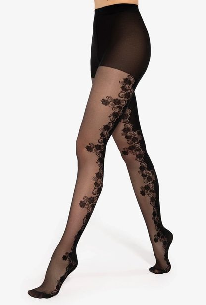 FLORAL - 03 RAJSTOPY DAMSKIE WZORZYSTE 50 DEN 000.56V - TRENDY AW26/27