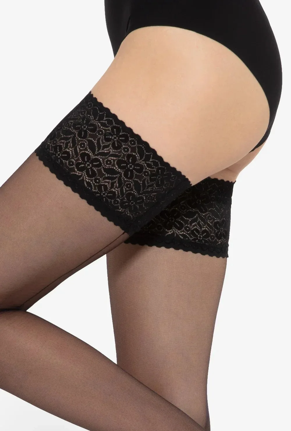 MATILDE - POŃCZOCHY SAMONOŚNE LYCRA MAT.