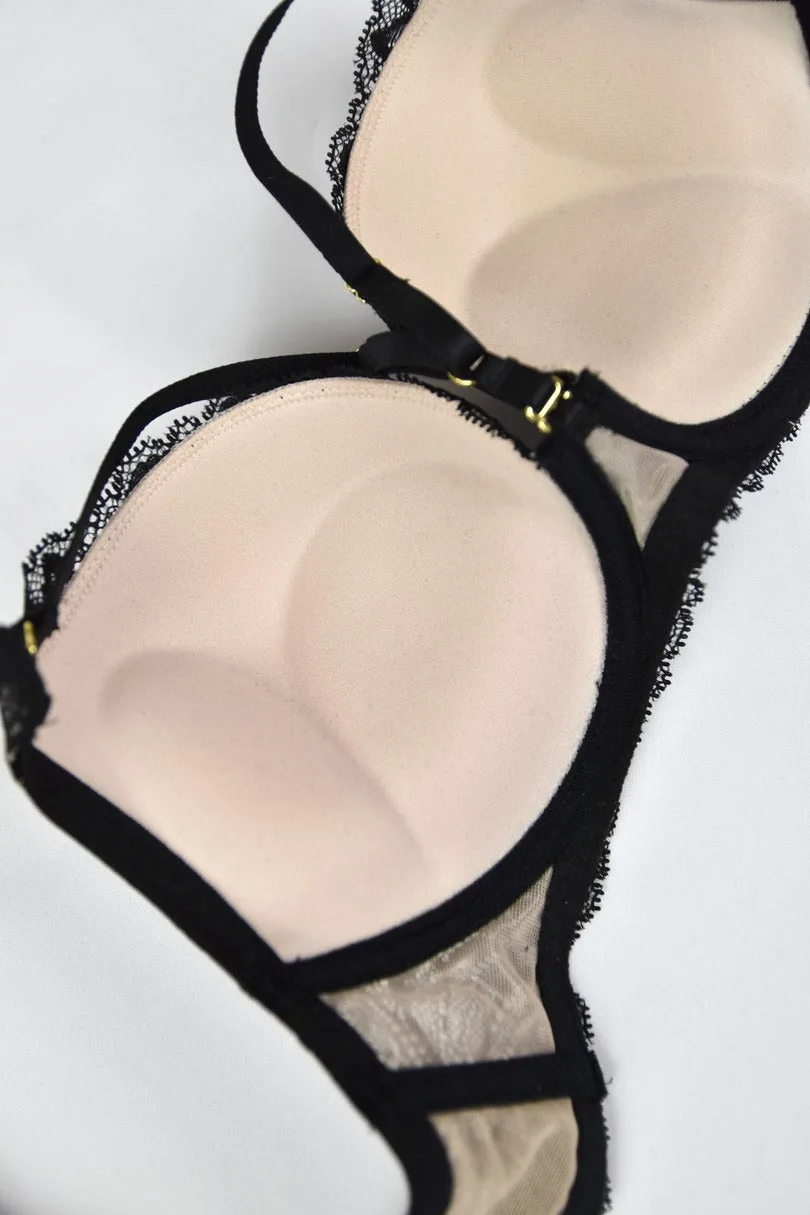 BIUSTONOSZ JULIA PUSH 19167 BLACK BEIGE