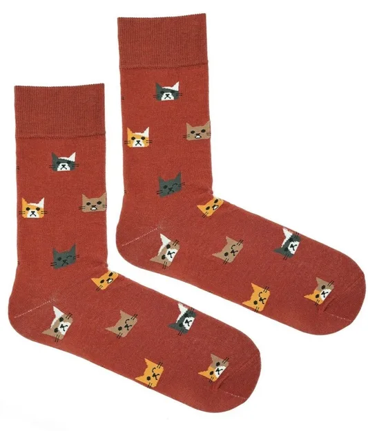 SKARPETKI MĘSKIE KOCIE GŁOWY 0125.096