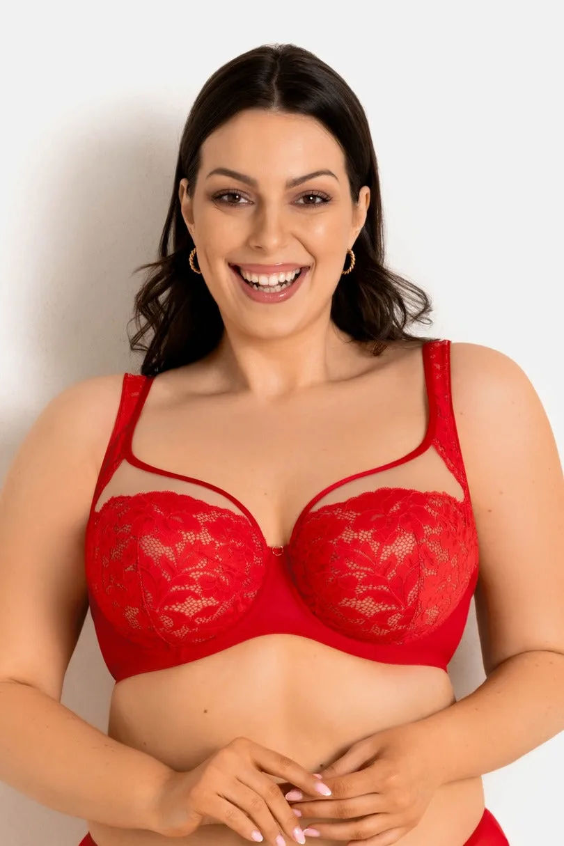 BIUSTONOSZ JASMIN PLUNGE 19150 RED