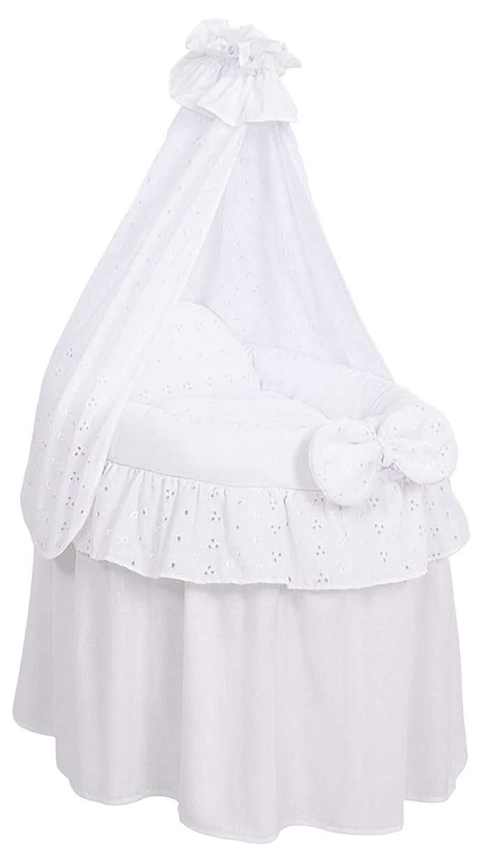 Wózek dla lalek Kosz Mojżesza dla lalek z baldachimem LITTLE PRINCESS różowy