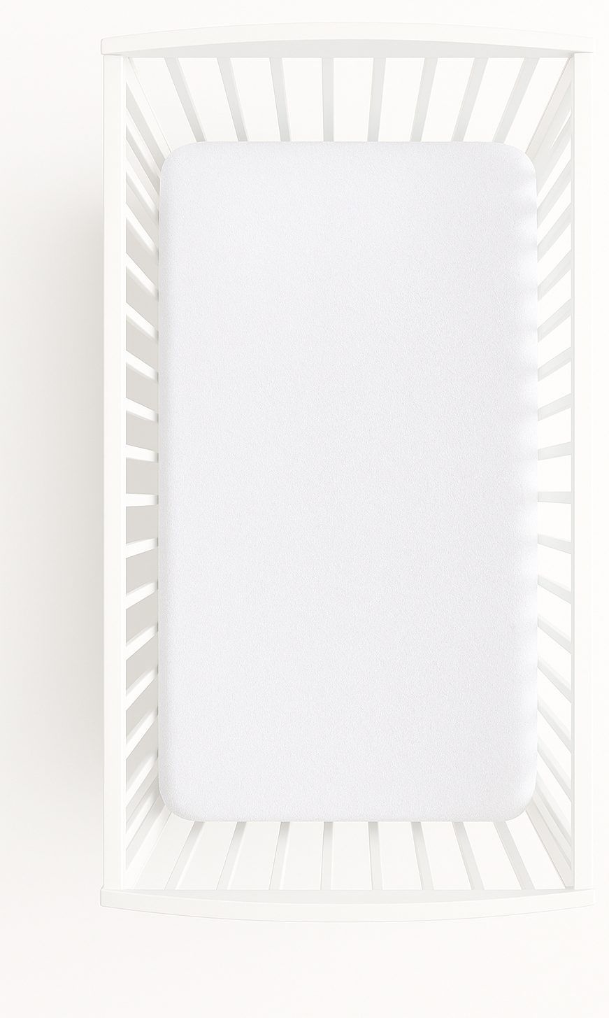 Prześcieradło frotte z gumką do łóżeczka 120x60cm - białe