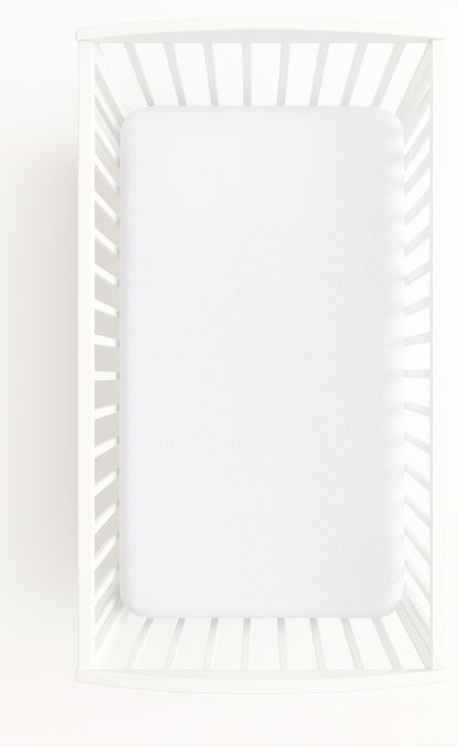 Prześcieradło frotte z gumką do łóżeczka 120x60cm - białe