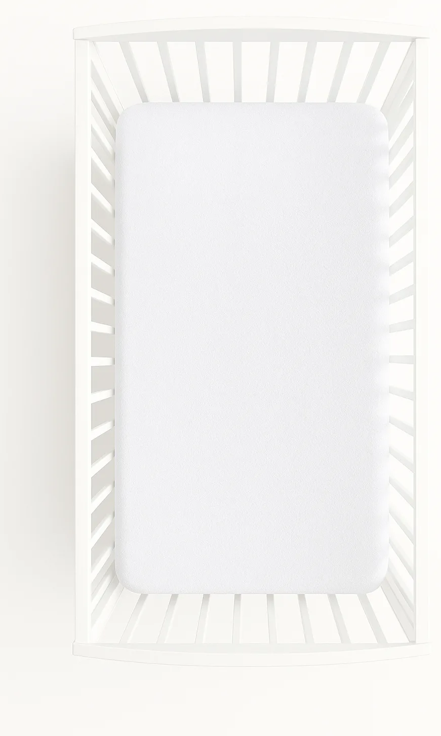 Prześcieradło frotte z gumką do łóżeczka 120x60cm - białe