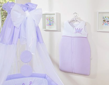 Śpiworek dla dzieci bawełniany M 6-12 mcy TOG 2.5 całoroczny ocieplany Little Princess fioletowy