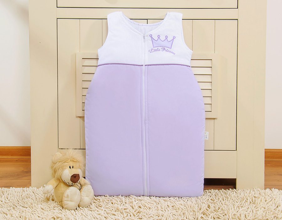 Śpiworek dla dzieci bawełniany M 6-12 mcy TOG 2.5 całoroczny ocieplany Little Princess fioletowy