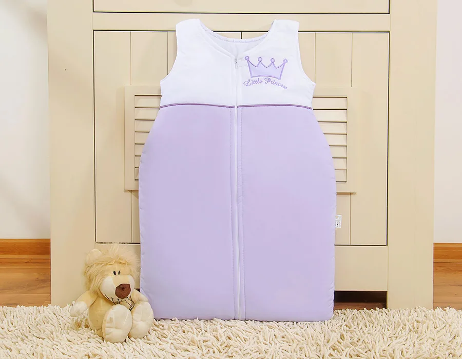 Śpiworek dla dzieci bawełniany M 6-12 mcy TOG 2.5 całoroczny ocieplany Little Princess fioletowy