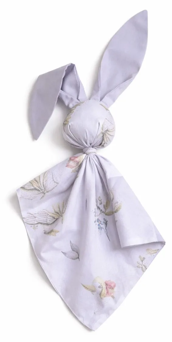Miękka przytulanka DOUDOU kocyk króliczek z bawełny - Gąski / szary