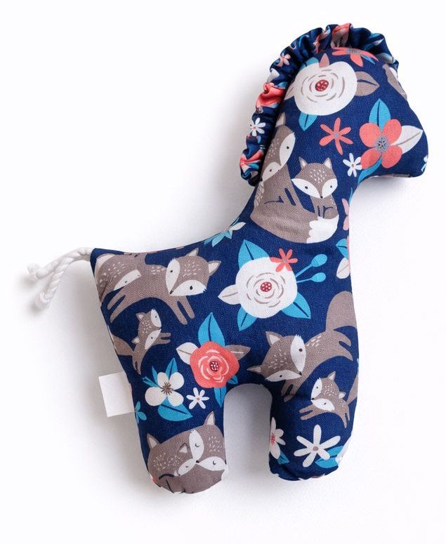 Konik LUCKY miękka maskotka z bawełny dla niemowląt - Peonie różowe