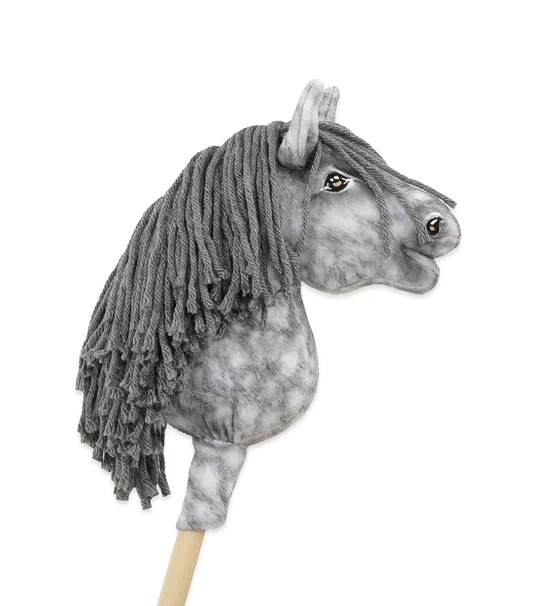 Hobby Horse Mały koń na kiju Premium siwek jabłkowity z siwą grzywą A5