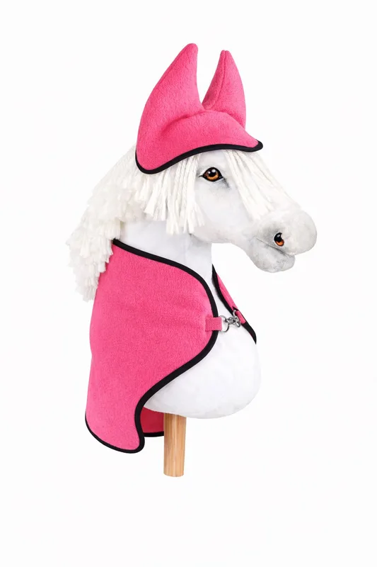 Zestaw dla Hobby Horse uniwersalny A4 i A5: polarowa derka + nauszniki – neon pink