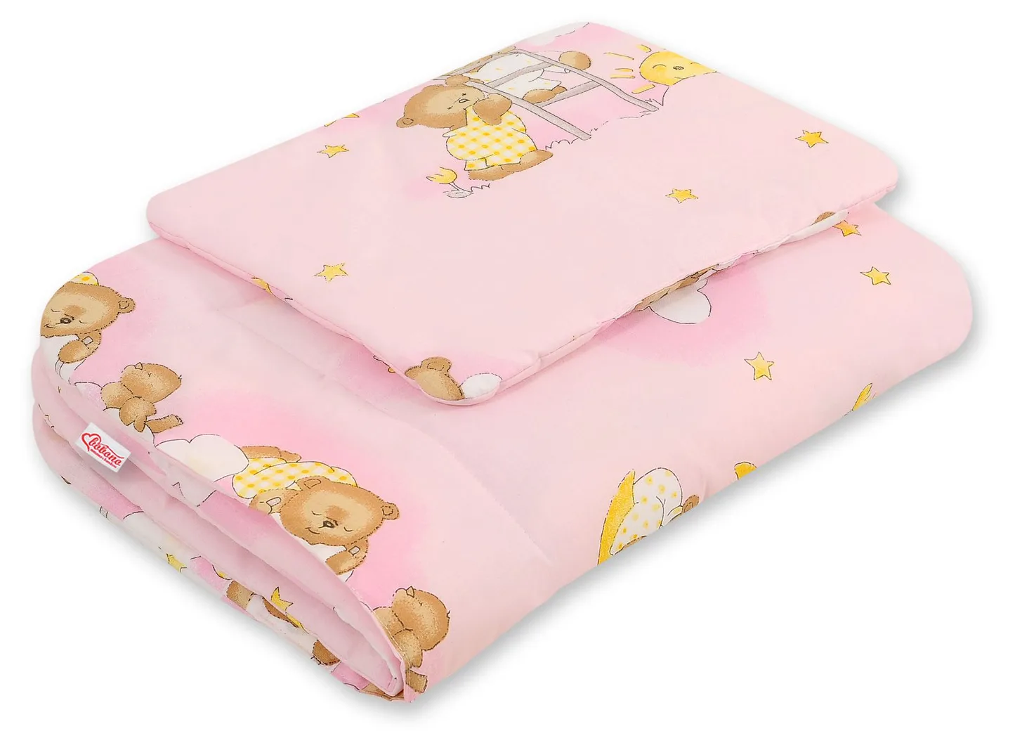 Komplet pościeli dla niemowląt z wypełnieniem 2-cz 75x100cm NEWBORN - misie niebieskie