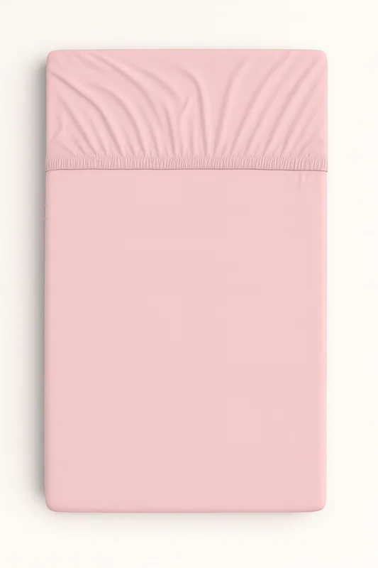 Prześcieradło jersey bawełna z gumką  do łóżeczka 120x60cm - brudny róż