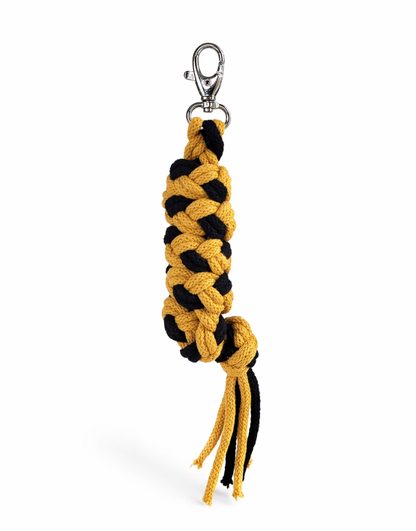 Uwiąz dla konia Hobby Horse pleciony ze sznurka – czarno-różowy