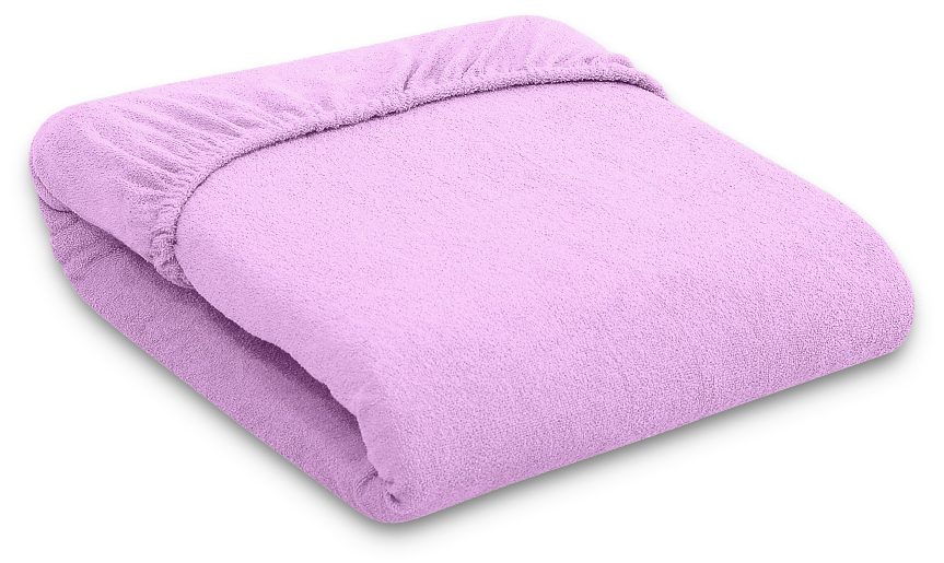 Prześcieradło frotte z gumką do łóżeczka 120x60cm - fioletowe