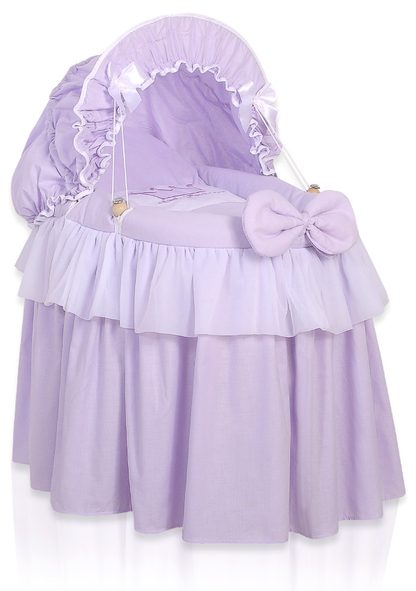 Wózek dla lalek Kosz Mojżesza dla lalek z budką LITTLE PRINCESS fioletowy
