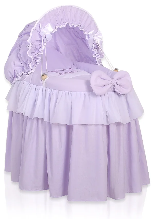 Wózek dla lalek Kosz Mojżesza dla lalek z budką LITTLE PRINCESS fioletowy