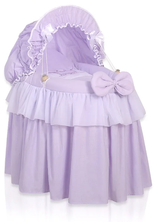 Wózek dla lalek Kosz Mojżesza dla lalek z budką LITTLE PRINCESS fioletowy