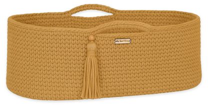 Kosz Mojżesza BOHO bawełniany Handmade z materacykiem - jasny beżowy