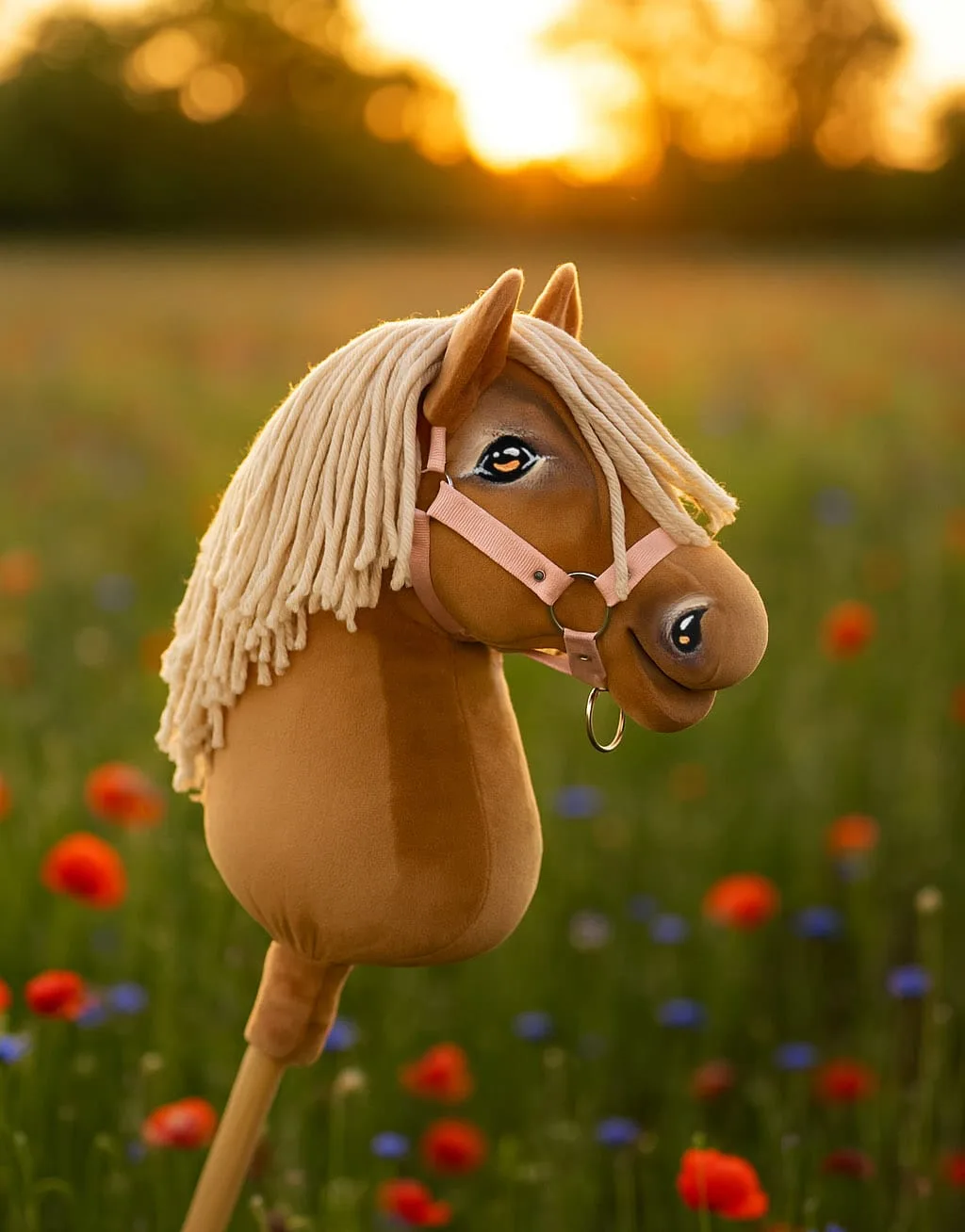 Hobby Horse Duży koń na kiju Premium - izabelowaty  A3