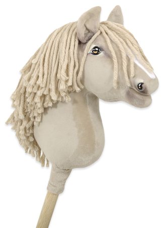 Hobby Horse Średni koń na kiju Premium kremowy cremello A4