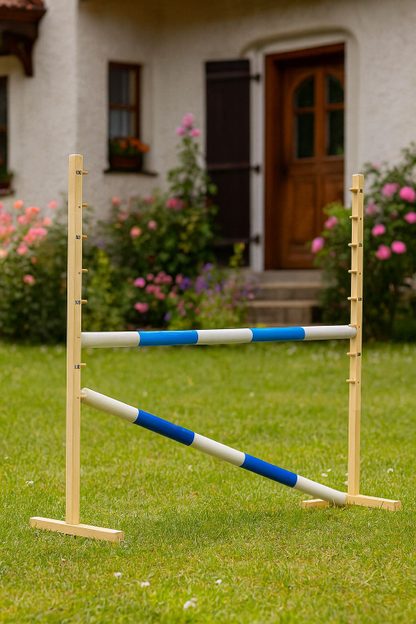 Przeszkoda skokowa do Hobby Horse 120cm, dwie belki - jasny niebieski i ciemny niebieski