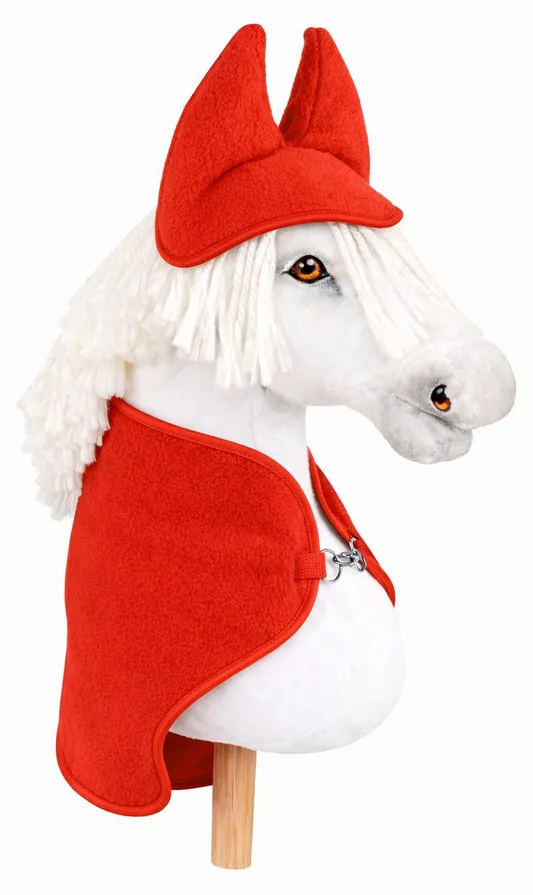 Zestaw dla Hobby Horse uniwersalny A4 i A5: polarowa derka + nauszniki – czerwony