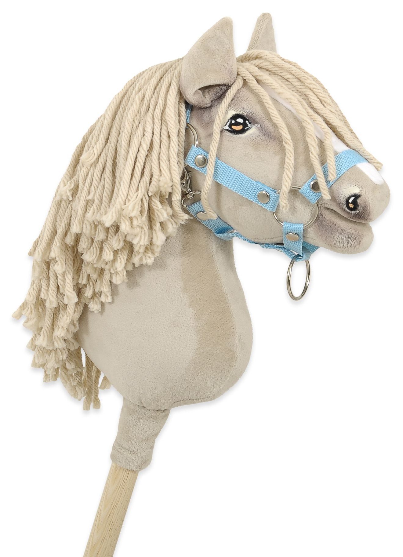Hobby Horse Średni koń na kiju Premium kremowy cremello A4