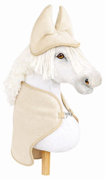 Zestaw dla Hobby Horse A3: polarowa derka + nauszniki – kremowy