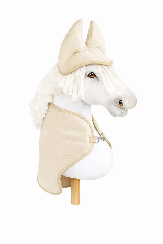 Zestaw dla Hobby Horse A3: polarowa derka + nauszniki – kremowy