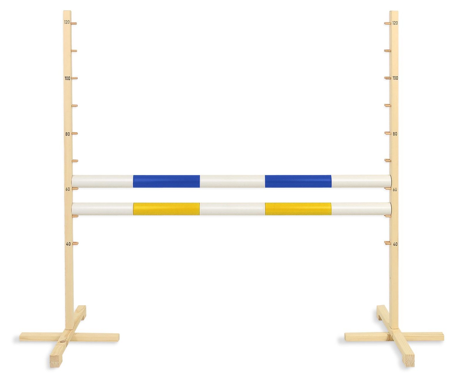 Przeszkoda skokowa do Hobby Horse 120cm, dwie belki - niebieska i żółta