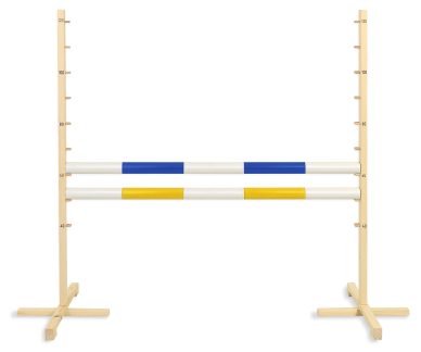 Przeszkoda skokowa do Hobby Horse 120cm, dwie belki - niebieska i żółta