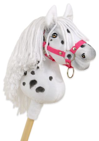 Hobby Horse Średni koń na kiju Premium biały tarantowaty A4