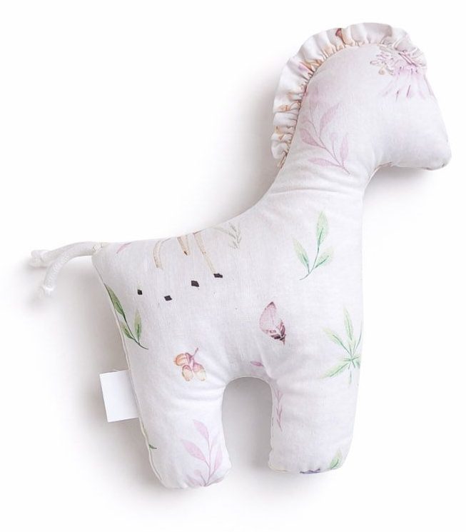 Konik LUCKY miękka maskotka z bawełny dla niemowląt - Peonie różowe