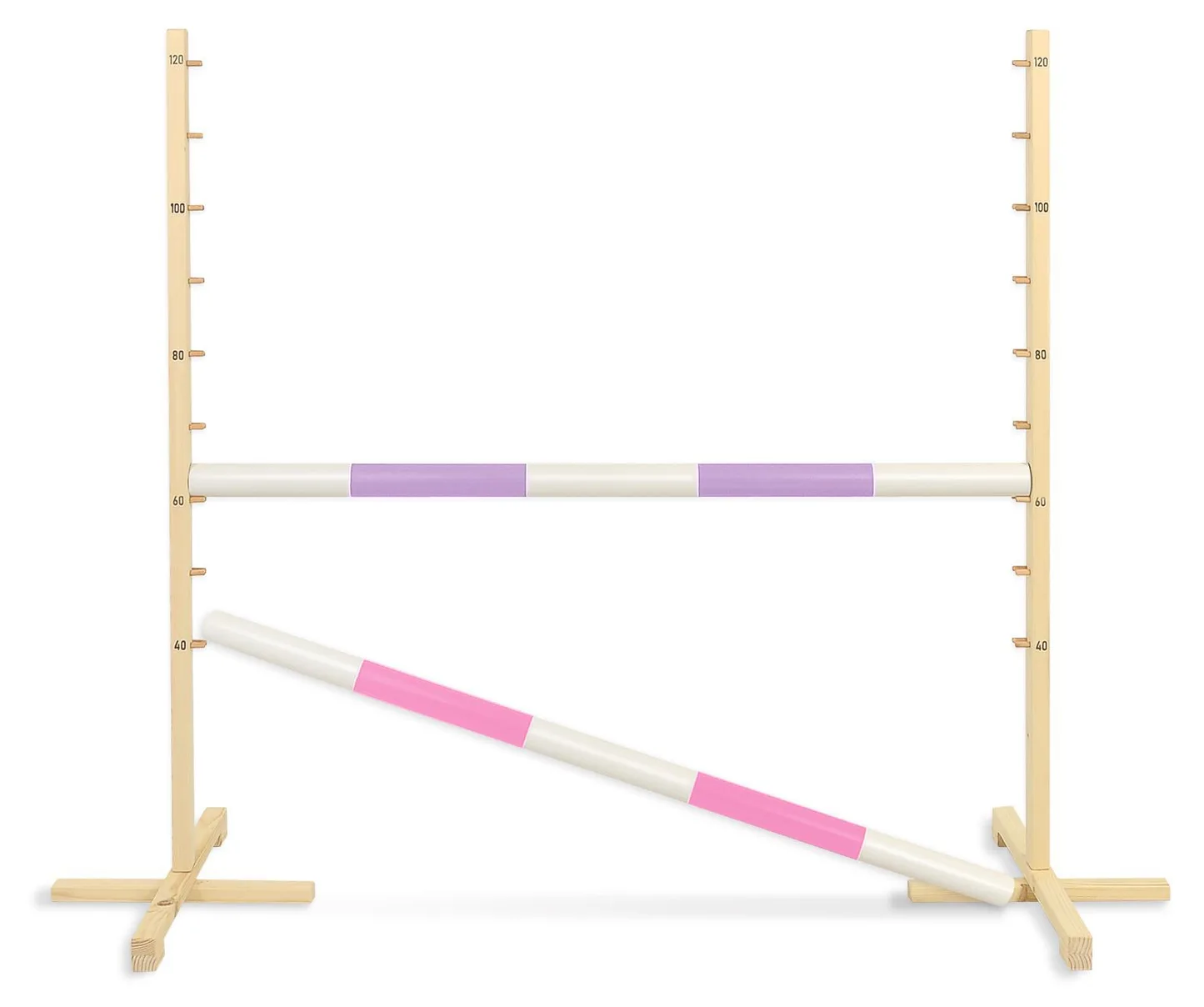 Przeszkoda skokowa do Hobby Horse 120cm, dwie belki - jasny fiolet i jasny róż