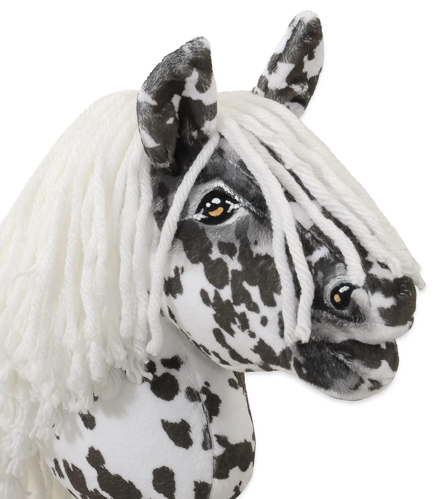 Hobby Horse Mały koń na kiju Premium tarantowaty biało-czarny z białą grzywą A5