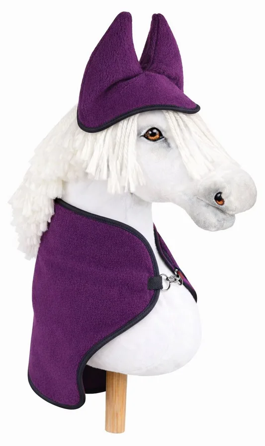 Zestaw dla Hobby Horse uniwersalny A4 i A5: polarowa derka + nauszniki – śliwkowy