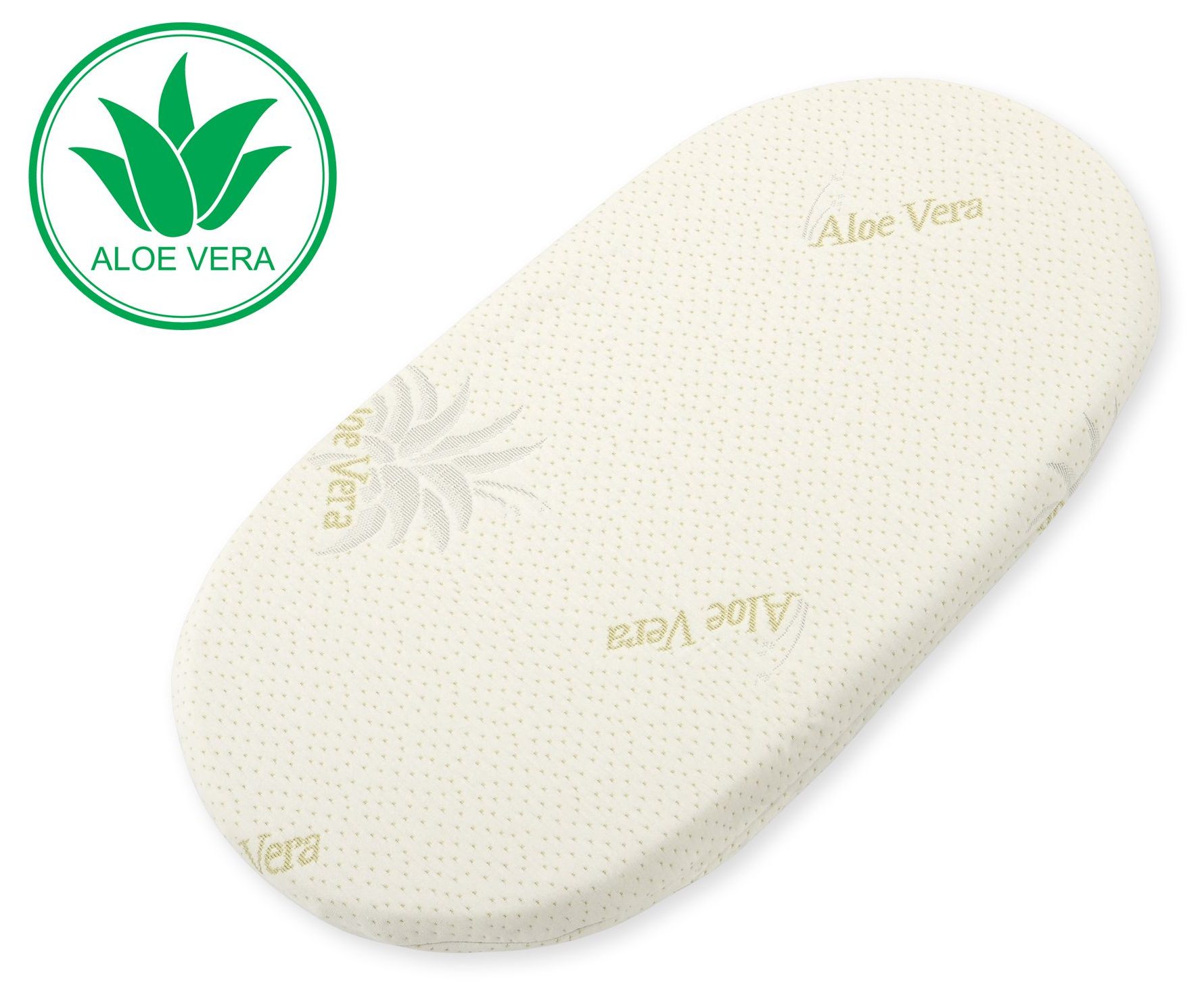 Materac do kosza Mojżesza BOHO - ALOE VERA z aloesem