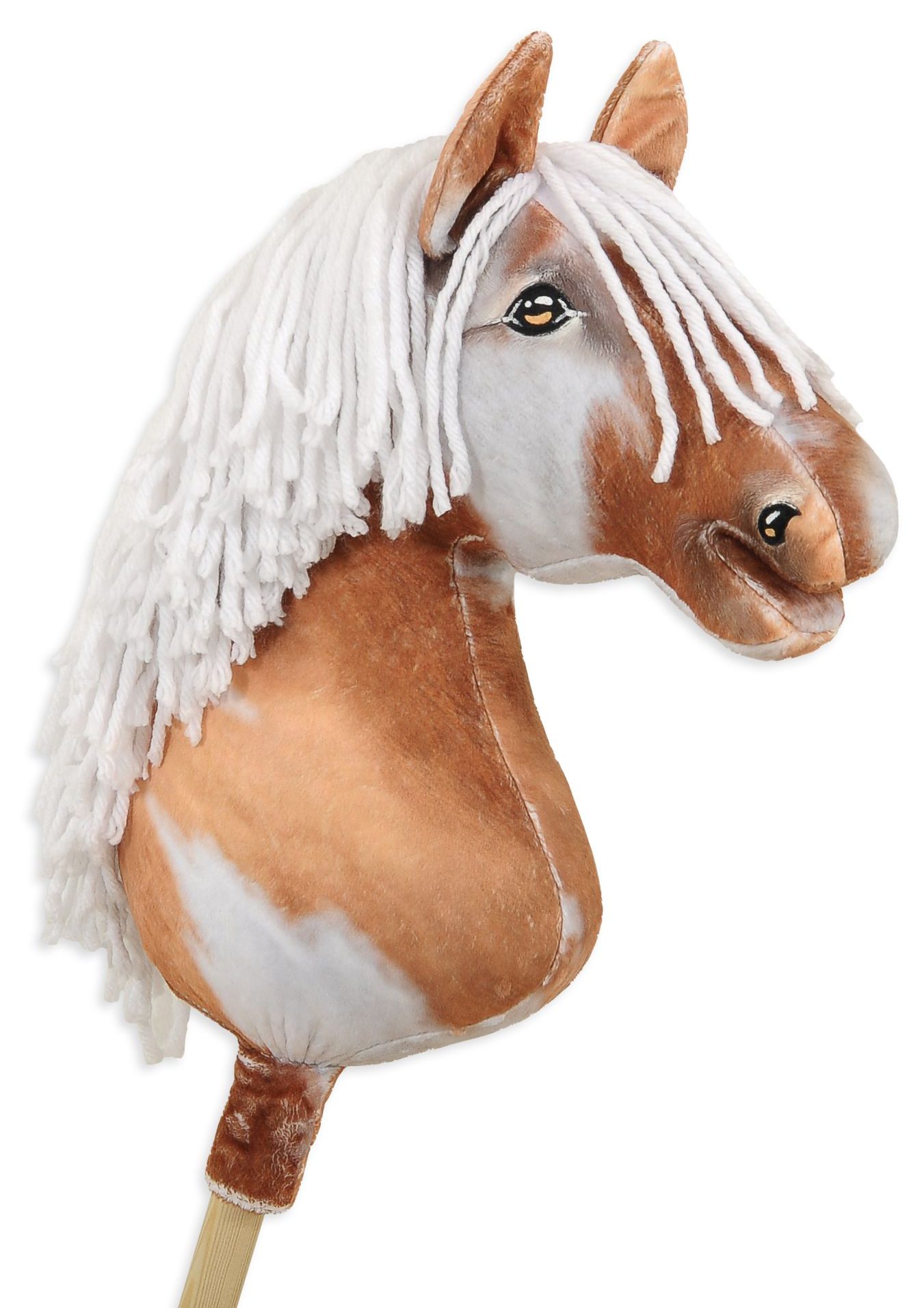 Hobby Horse Duży koń na kiju Premium - srokaty tobiano z białą grzywą A3