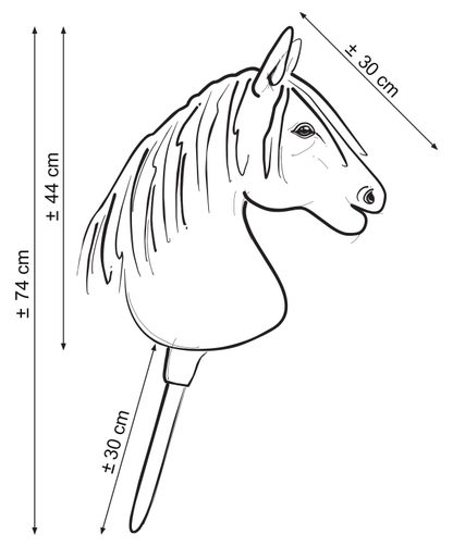 Zestaw do Hobby Horse: kantar A3 z białym futerkiem + uwiąz ze sznurka - biało-ciemnoróżowy