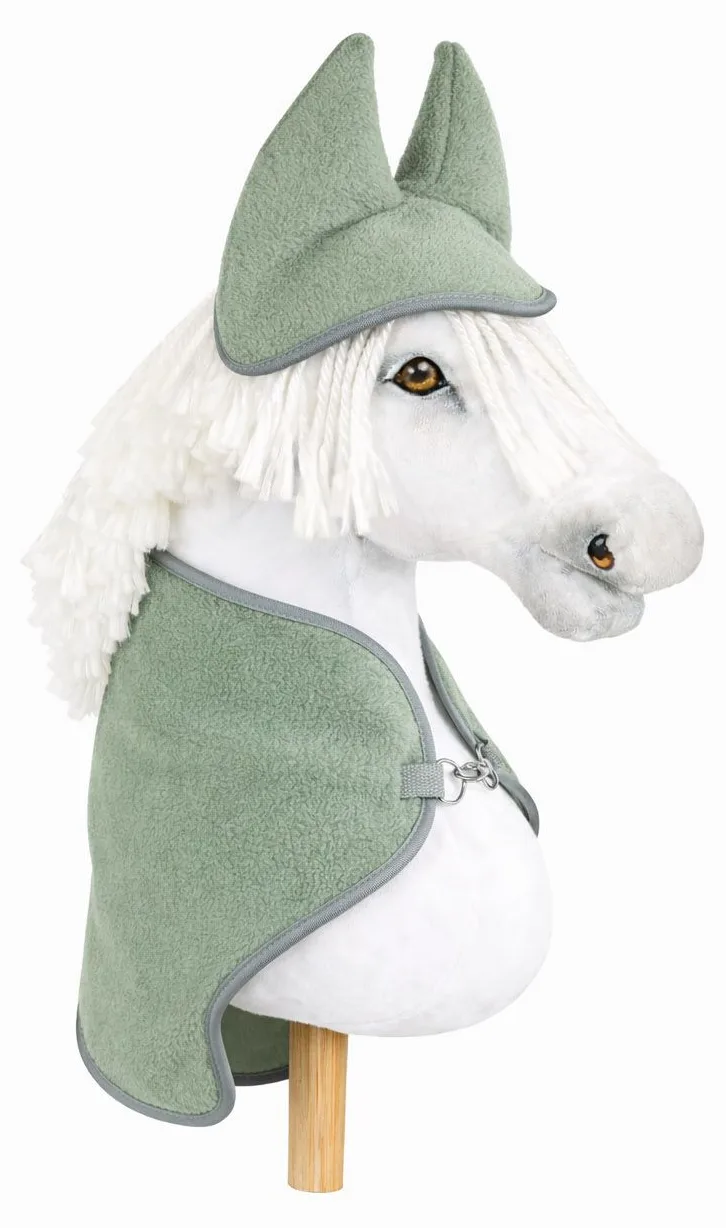 Zestaw dla Hobby Horse uniwersalny A4 i A5: polarowa derka + nauszniki – szałwia