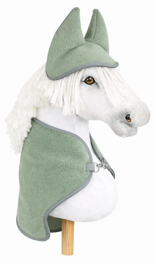 Zestaw dla Hobby Horse uniwersalny A4 i A5: polarowa derka + nauszniki – szałwia