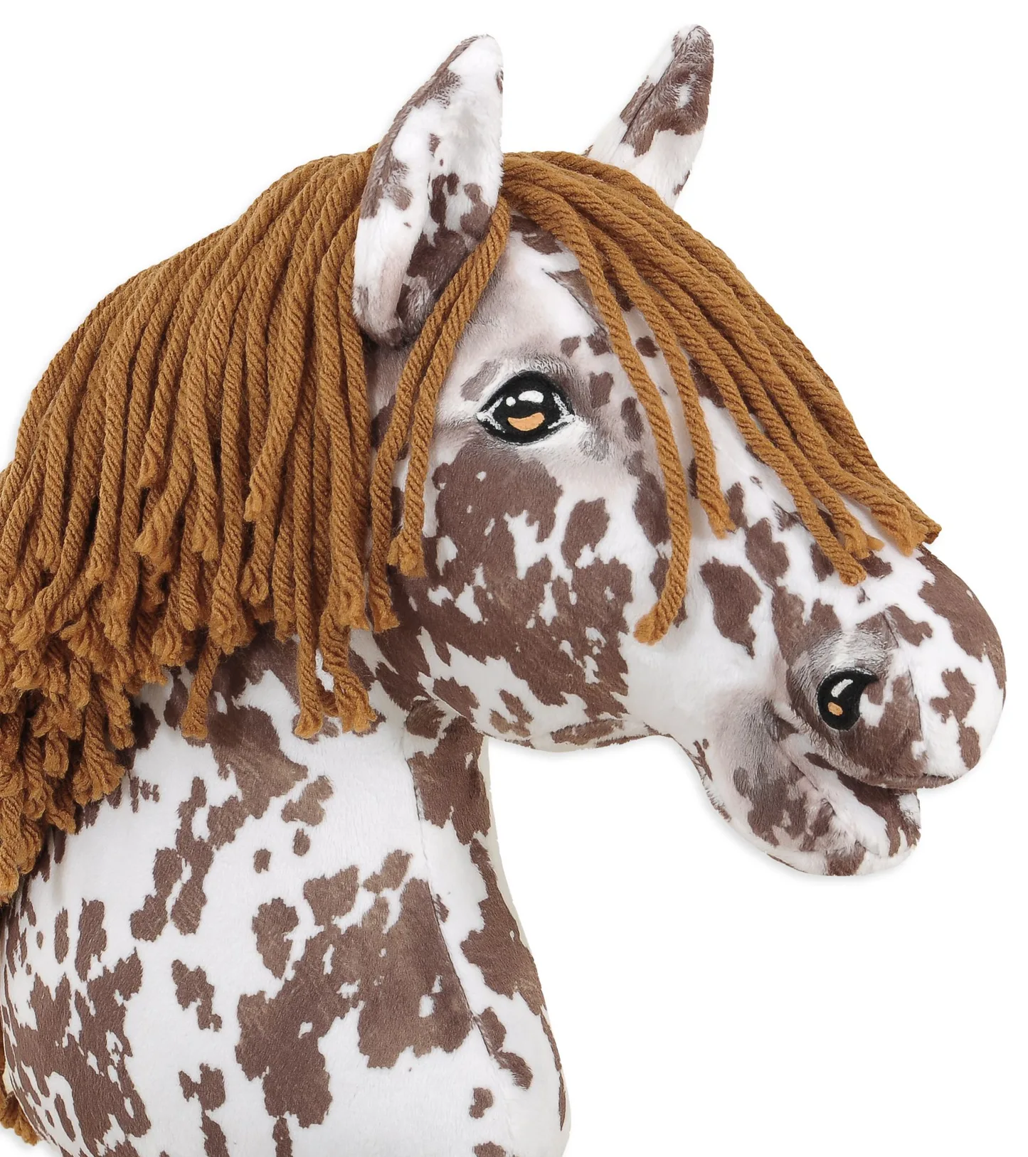 Hobby Horse Duży koń na kiju Premium - tarantowaty biało-brązowy z brązową grzywą A3
