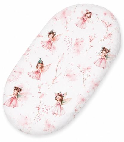 Prześcieradło bawełniane do wózka gondoli kosza Mojżesza Boho 75x35 cm -  Blossom Fairies